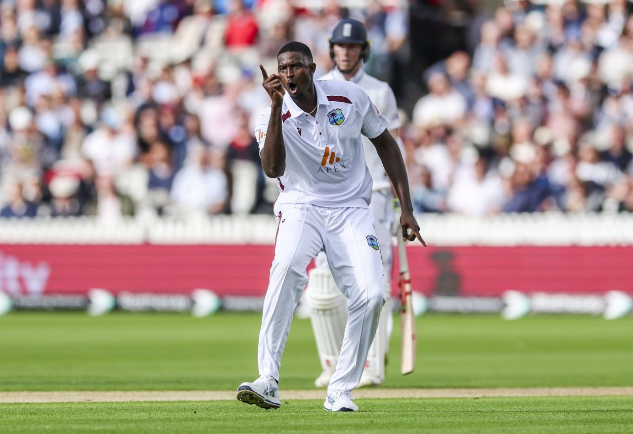 Jason Holder ecstatic after getting rid of Ollie Pope, England vs West Indies, 1st Men's Test, Lord's, 1st day, July 10, 2024