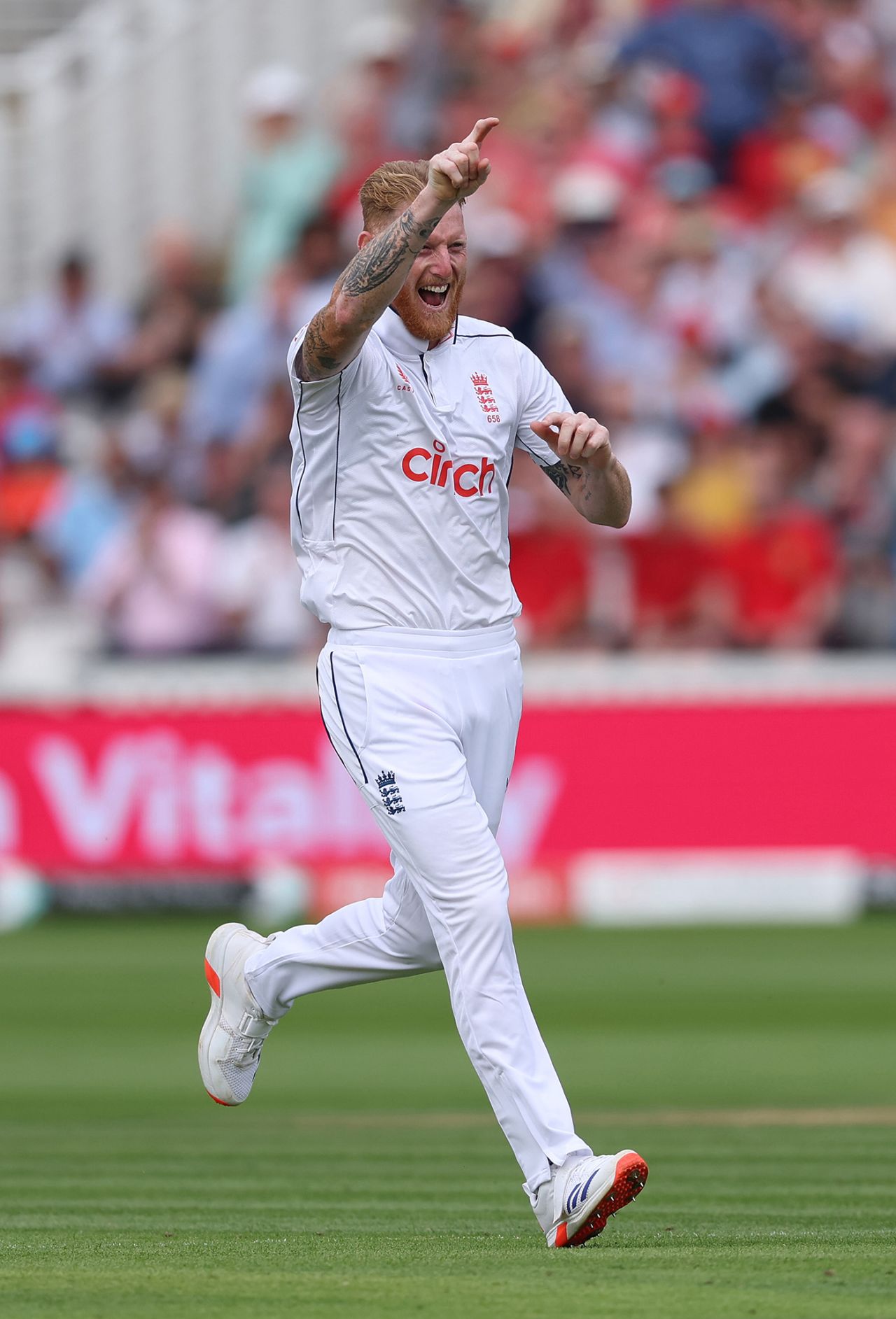 Ben Stokes is pumped up after sending back Mikyle Louis, England vs West Indies, 1st Men's Test, Lord's, 2nd day, July 11, 2024