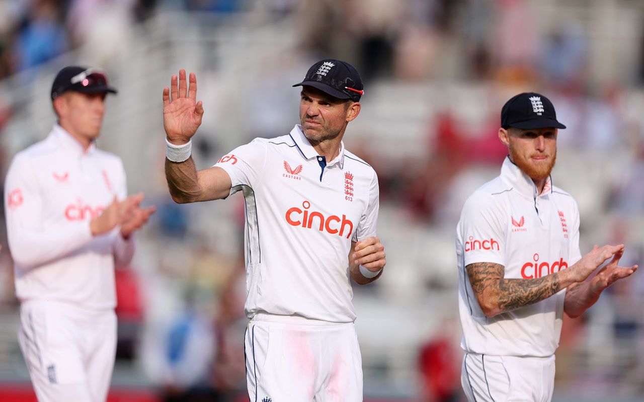 Ben Stokes applauds James Anderson off the field, England vs West Indies, 1st Men's Test, Lord's, 2nd day, July 11, 2024