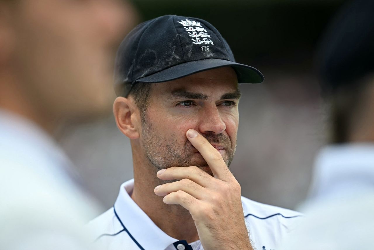 James Anderson looks on, England vs West Indies, 1st Men's Test, Lord's, 3rd day, July 12, 2024