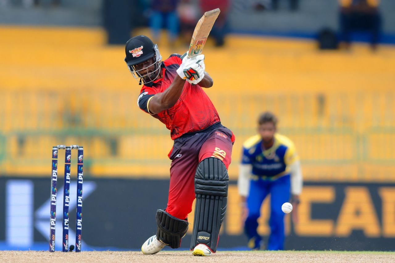 Andre Fletcher smashed 60, including seven sixes, Kandy Falcons vs Dambulla Sixers, LPL 2024, Colombo, July 15, 2024