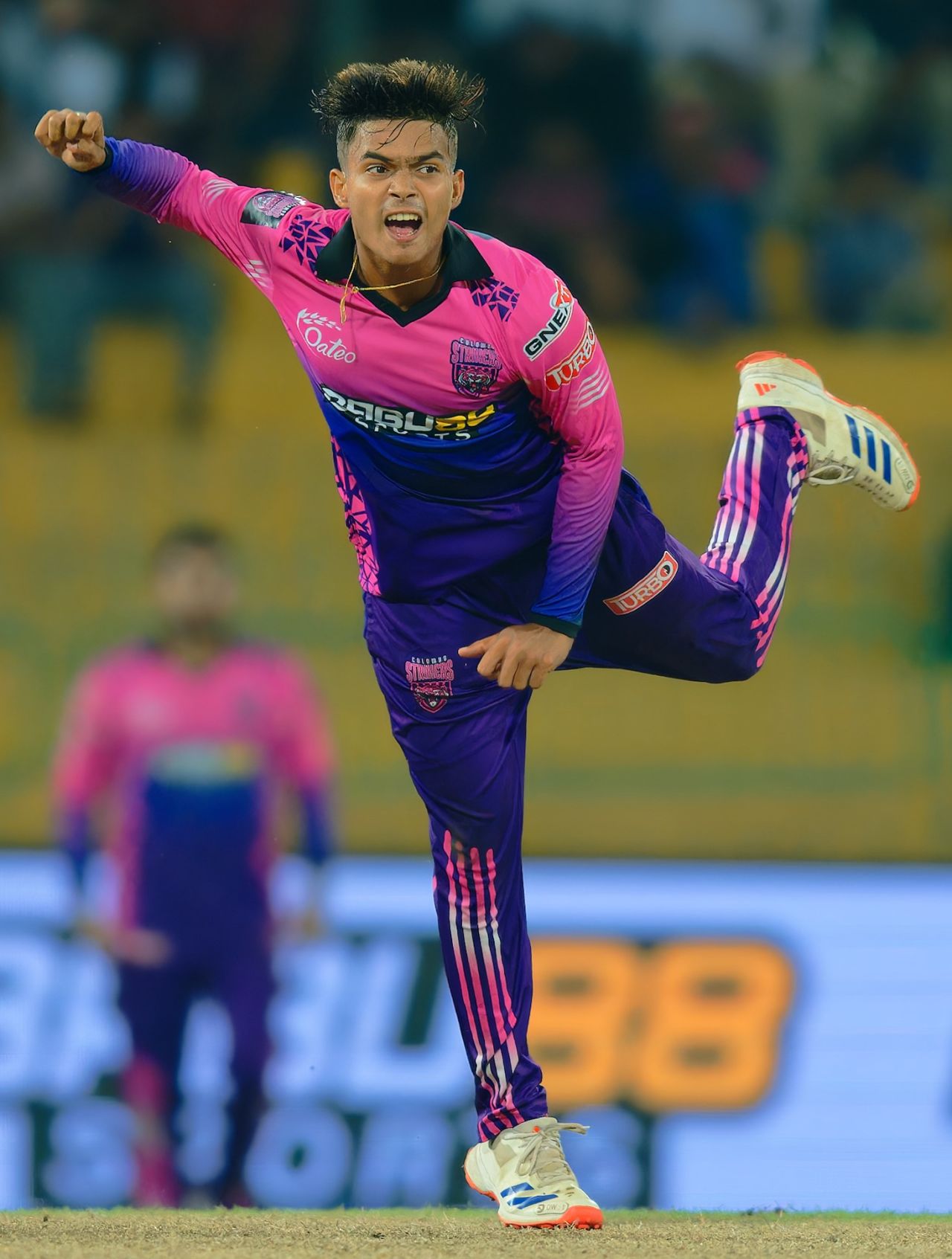 Dunith Wellalage took the wickets of Alex Hales and Sadisha Rajapaksa, Galle Marvels vs Colombo Strikers, LPL 2024, Colombo, July 15, 2024