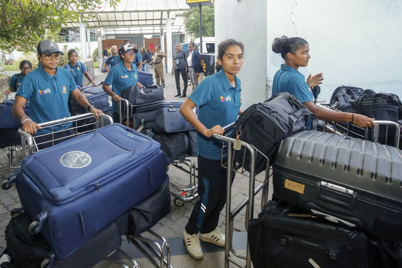 The Bangladesh women's team arrive in Sri Lanka for the ACC Women's T20 Asia Cup 2024, Colombo, July 16, 2024