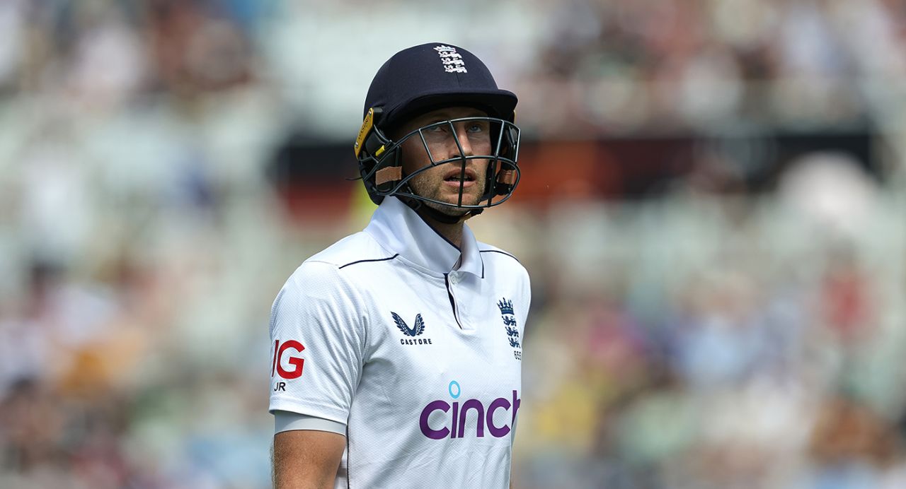Joe Root trudges off after a disjointed innings, England vs West Indies, 2nd Men's Test, Trent Bridge, 1st day, July 18, 2024