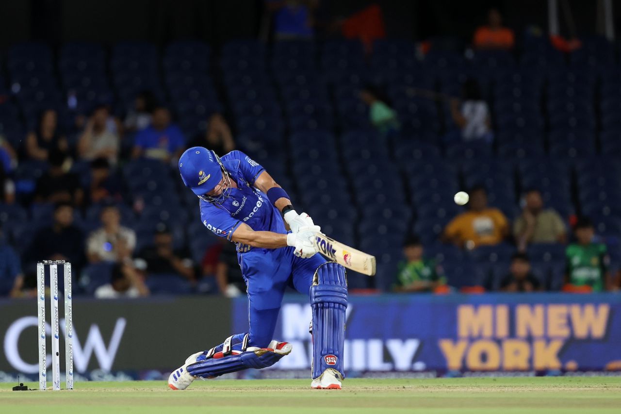 Dewald Brevis top-scored for MI New York with 56, MI New York vs San Francisco Unicorns, Major League Cricket (MLC), Dallas, July 18, 2024