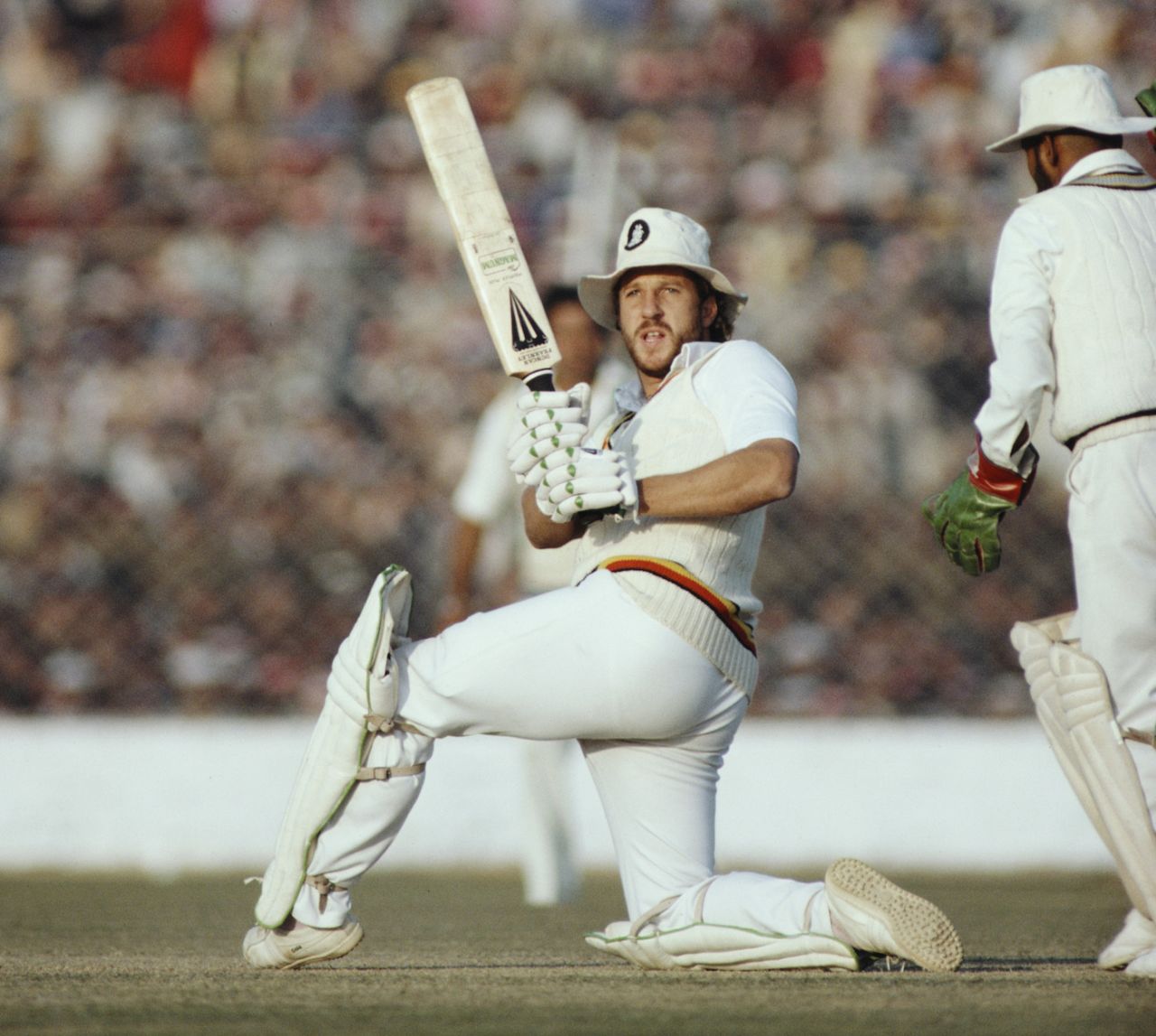 Ian Botham speeds away to his fifty India v England, first day, third Test, Delhi, December 23, 1981