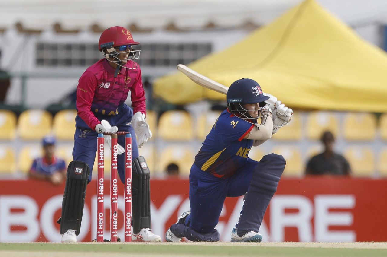 Samjhana Khadka became the first Nepal batter to score a fifty in the women's Asia Cup, Nepal vs UAE, Women's Asia Cup 2024, Dambulla, July 19, 2024