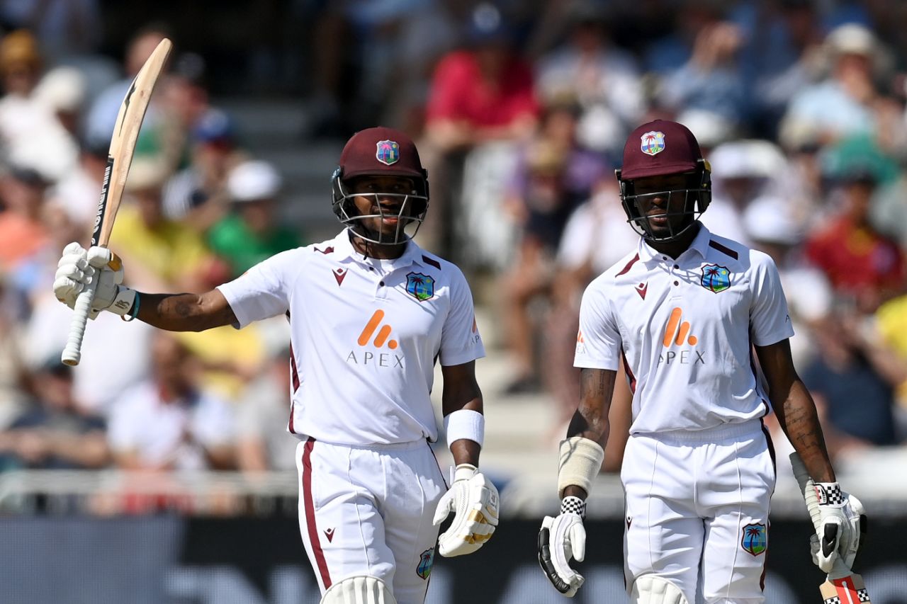 Kavem Hodge and Alick Athanaze batted through the afternoon session, England vs West Indies, 2nd Test, Nottingham, 2nd day, July 19, 2024
