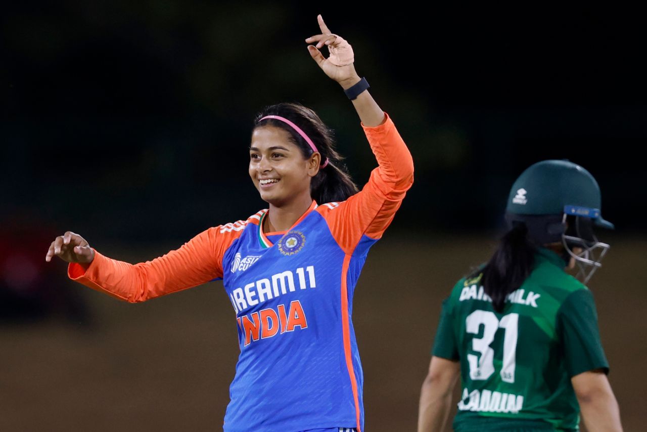 Shreyanka Patil claimed 2 for 14, India vs Pakistan, Women's Asia Cup 2024, Group A, Dambulla, July 19, 2024