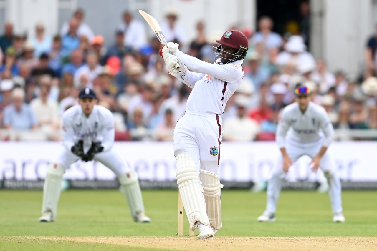 Shamar Joseph swung at will from No. 11, England vs West Indies, 2nd Men's Test, Nottingham, 3rd day, July 20, 2024
