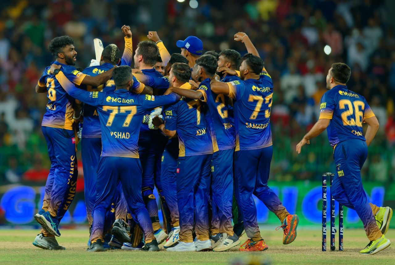 Jaffna Kings celebrate their fourth title in five years, Galle Marvels vs Jaffna Kings, LPL 2024, final, July 21, 2024