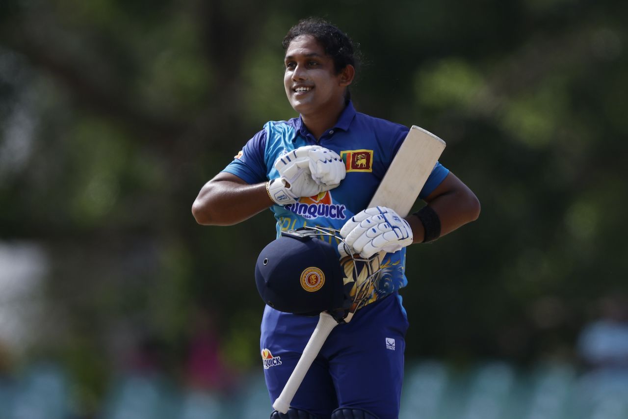 Chamari Athapaththu didn't hide her pride after tonning up, Sri Lanka vs Malaysia, Women's Asia Cup, Dambulla, July 22, 2024