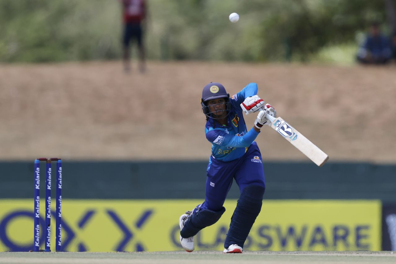 Vishmi Gunaratne drives through cover ESPNcricinfo com