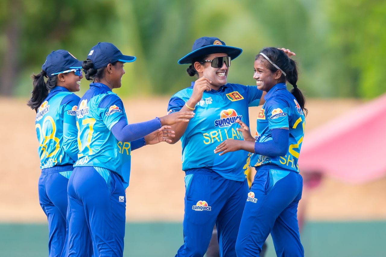 Shashini Gimhani, the 15-year old spinner, took 3 for 9, Sri Lanka vs Malaysia, Women's Asia Cup, Dambulla, July 22, 2024