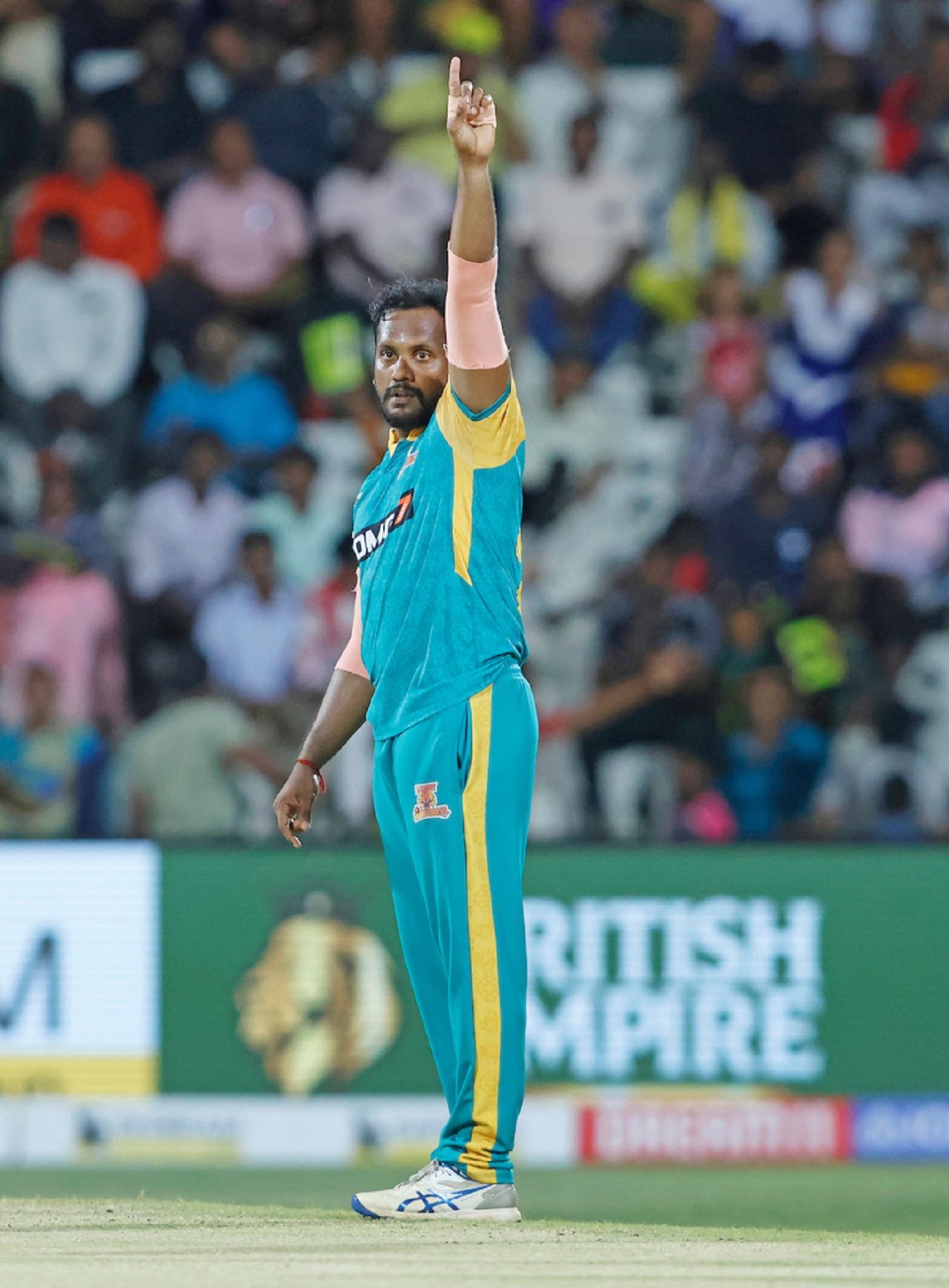 R Rajkumar celebrates a wicket, Chepauk Super Gillies vs Trichy Grand Cholas, TNPL 2024, Tirunelveli, July 22, 2024