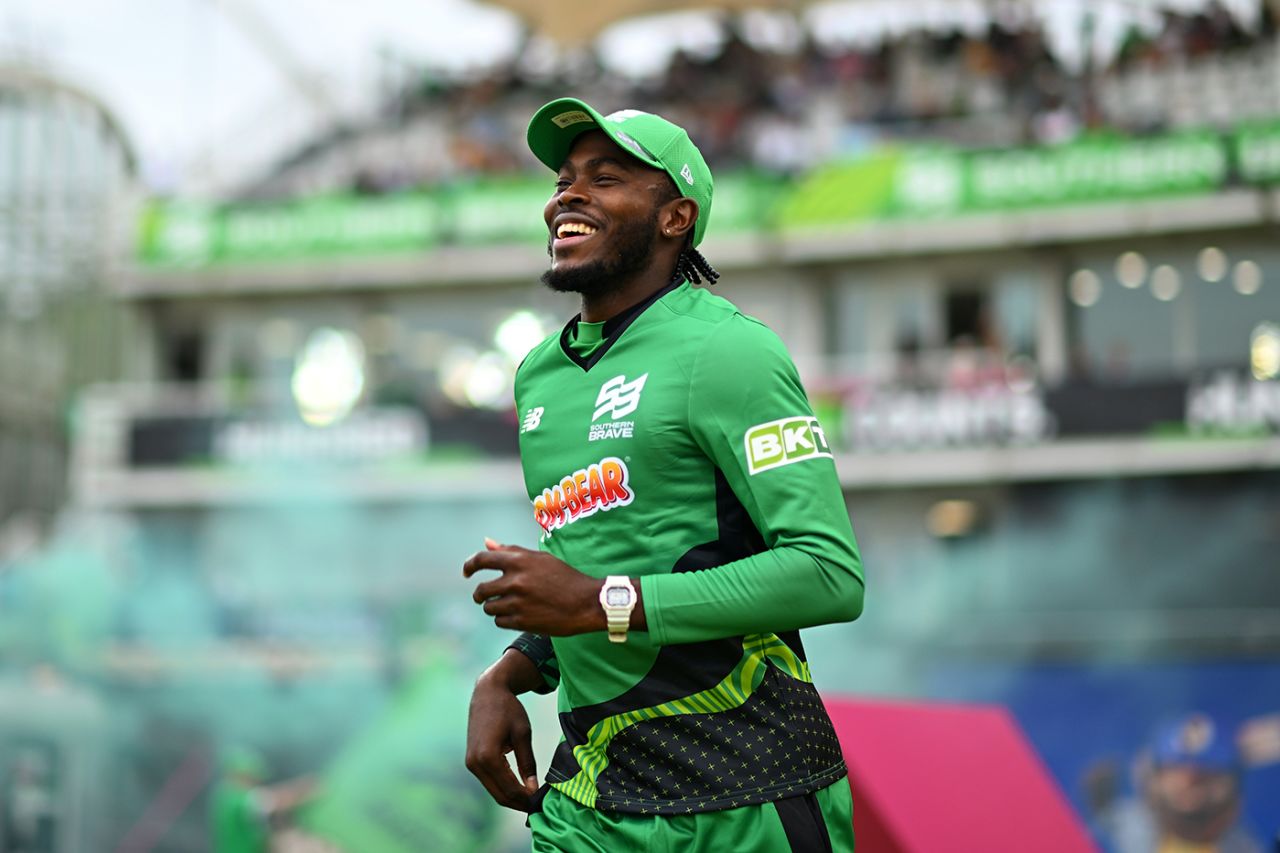 Jofra Archer finally played his first game in the Hundred, Southern Brave vs London Spirit, The Men's Hundred, Utilita Bowl (Southampton), July 24, 2024