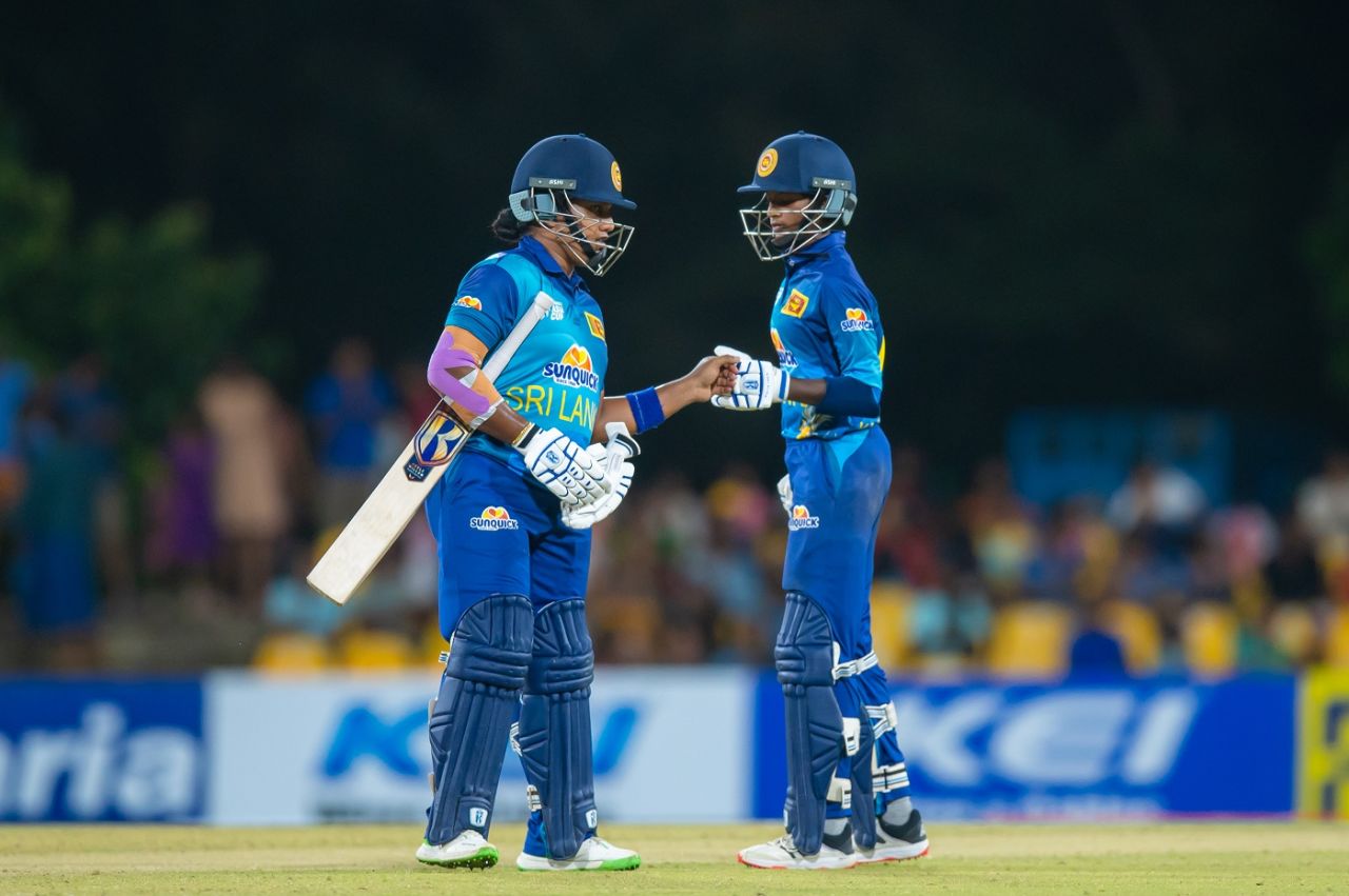Chamari Athapaththu and Kavisha Dilhari added 59 for the third wicket in 46 balls, Sri Lanka vs Pakistan, Women's Asia Cup 2024, Dambulla, July 26, 2024