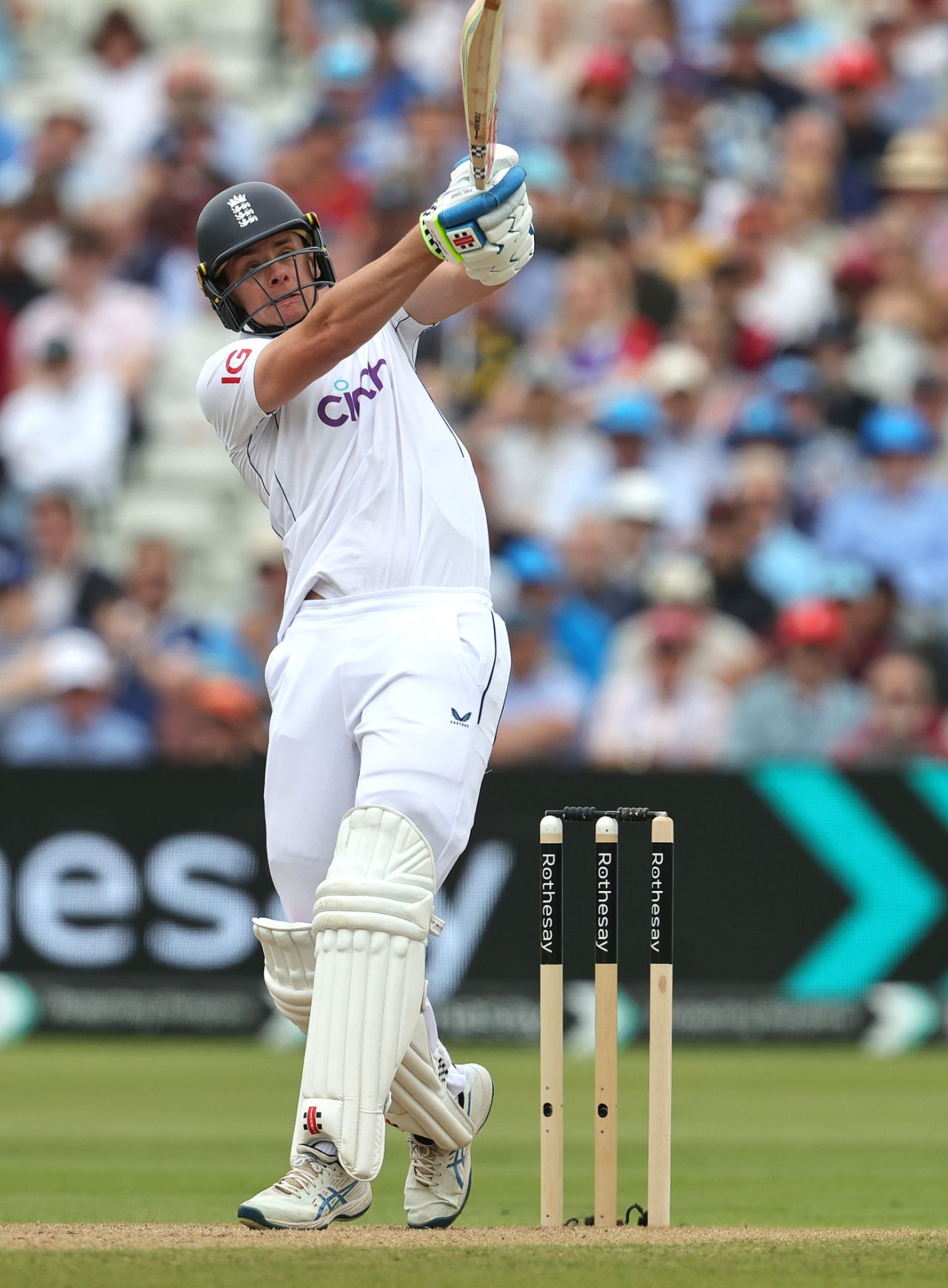 Jamie Smith launches a six over the leg-side, England vs West Indies, 3rd Men's Test, Edgbaston, 2nd day, July 27, 2024