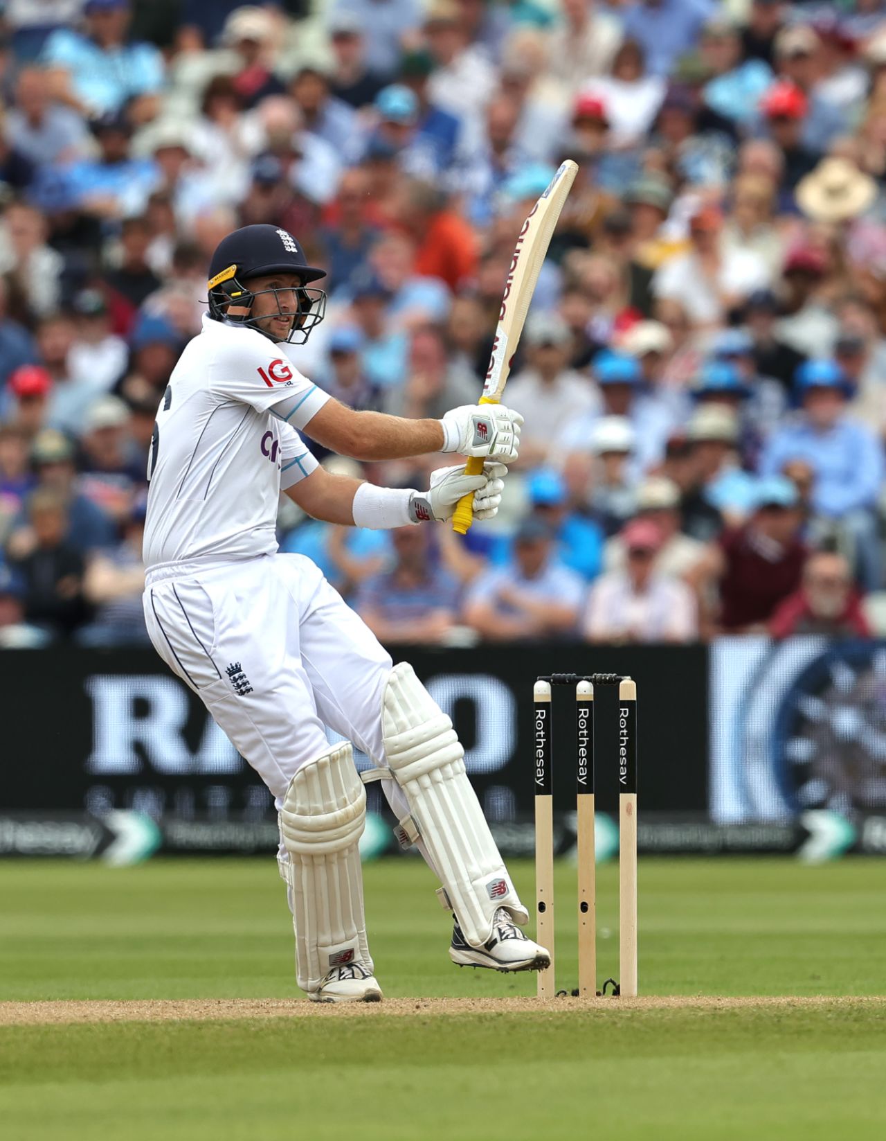 Joe Root pulls through the leg-side, England vs West Indies, 3rd Men's Test, Edgbaston, 2nd day, July 27, 2024