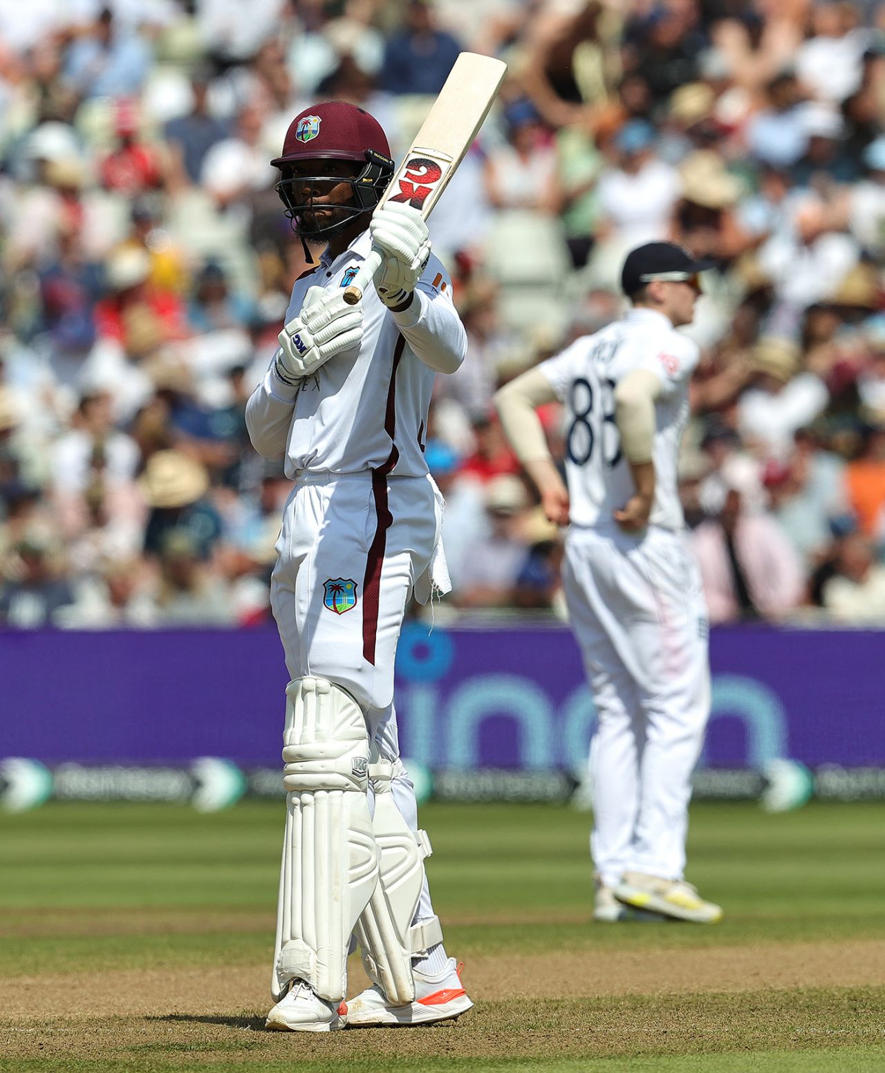 Mikyle Louis raised his maiden Test fifty, England vs West Indies, 3rd Test, 3rd day, Edgbaston, Birmingham, July 28, 2024
