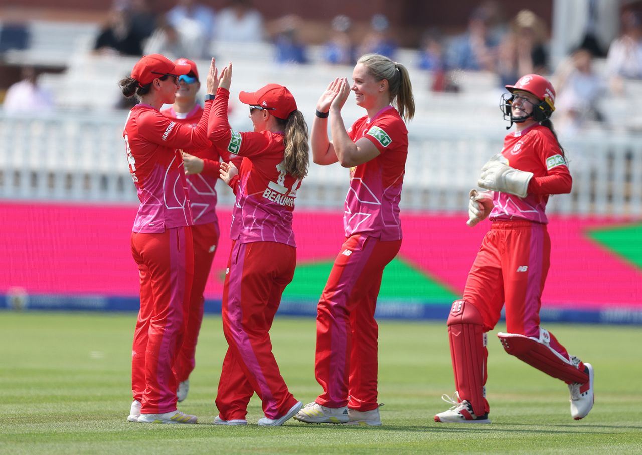 Freya Davies got the big wickets of Meg Lanning and Heather Knight, London Spirit vs Welsh Fire, Women's Hundred, Lord's, August 1, 2024