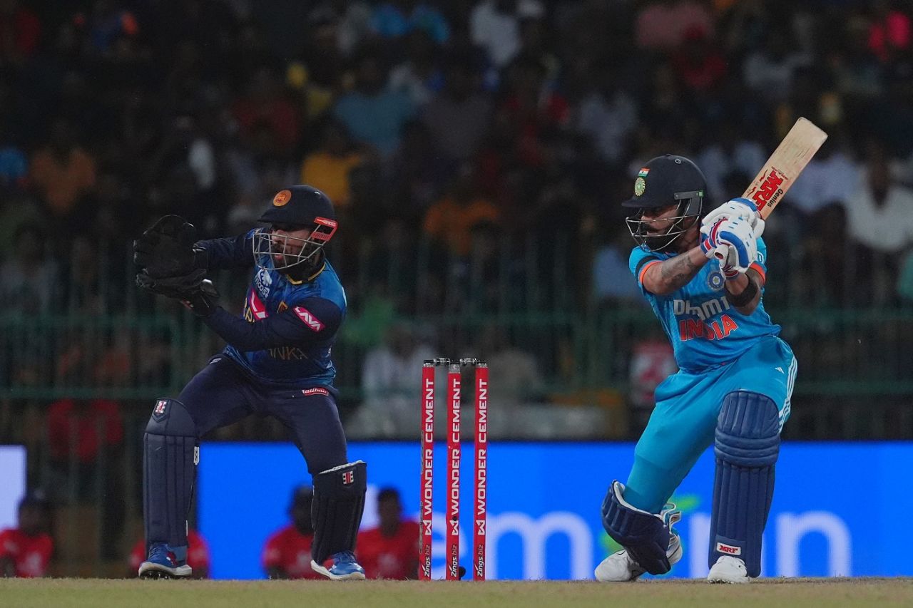 Virat Kohli faced a healthy dose of spin early in his innings, Sri Lanka vs India, 1st ODI, Colombo, August 2, 2024