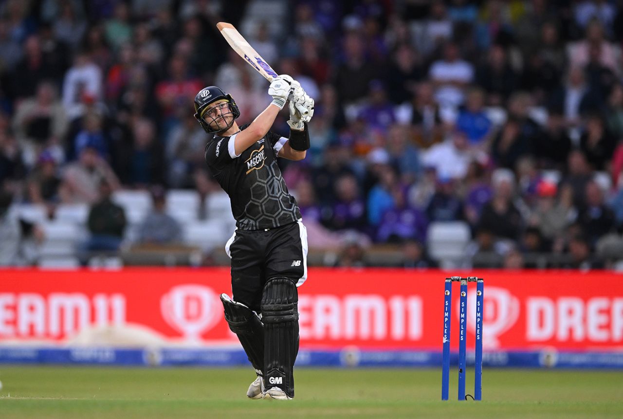 Matty Hurst scored his first fifty in the format, Northern Superchargers vs Manchester Originals, The Hundred (Men's), Headingley, August 4, 2024