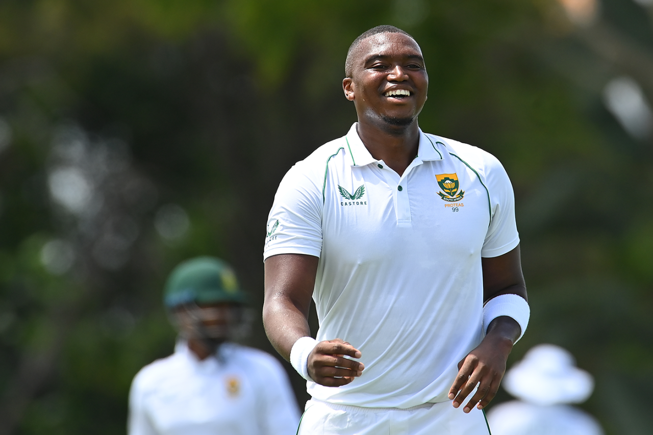 Lungi Ngidi smiles, CA XI vs South Africans, Tour Match, Day 4, Brisbane, December 12, 2022