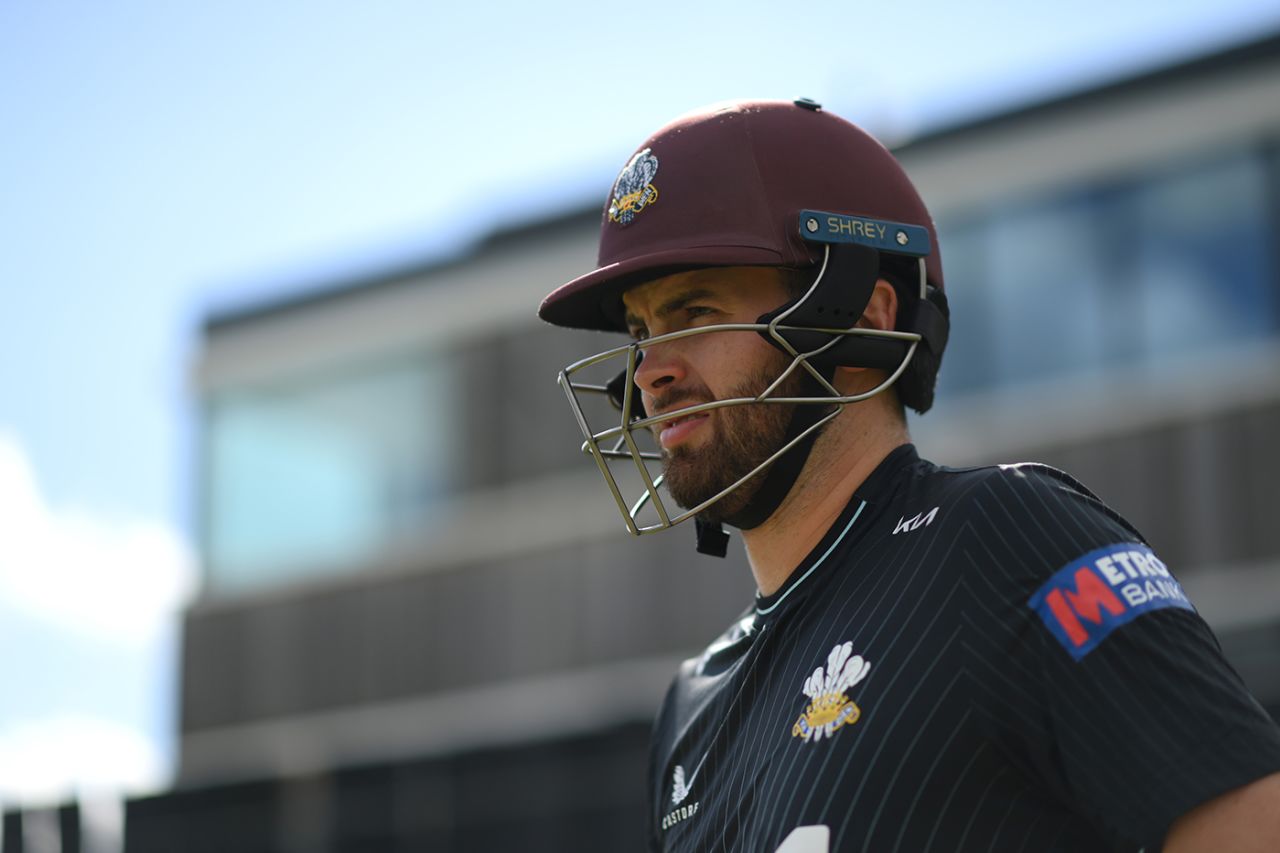 Dom Sibley prepares to walk out to the middle, Surrey vs Hampshire, Guildford Cricket Club, August 20, 2023
