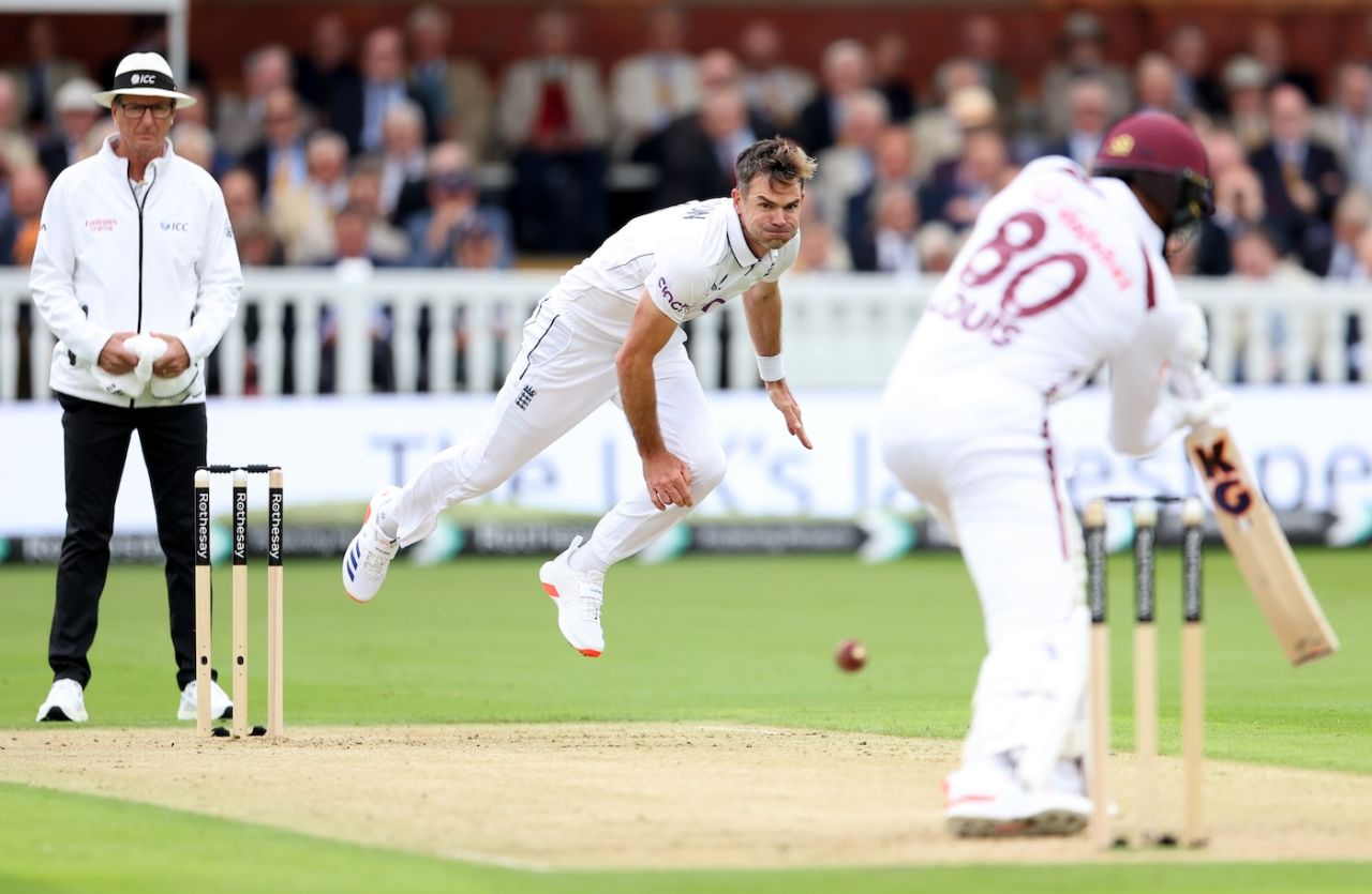 James Anderson bowls to Mikyle Louis, England vs West Indies, 1st Test, Lord's, 1st day, July 10, 2024