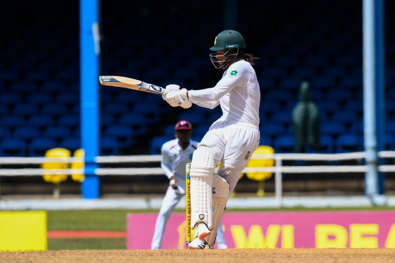 Tony de Zorzi steered South Africa with a 78-ball fifty, West Indies vs South Africa, 1st Test, Port-of-Spain, day 2, August 8, 2024