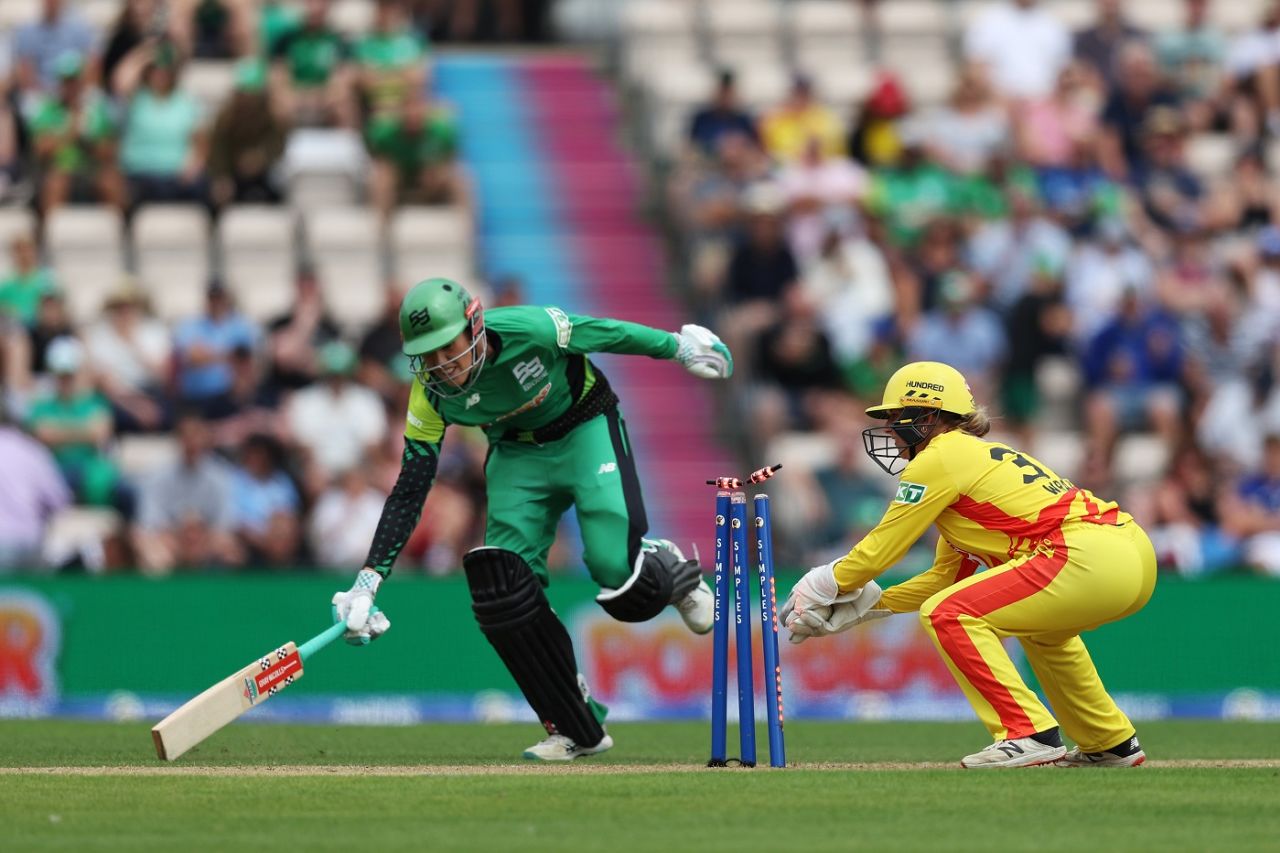 Georgia Adams was run out for 27, Southern Brave vs Trent Rockets, Women's Hundred, Southampton, August 10, 2024