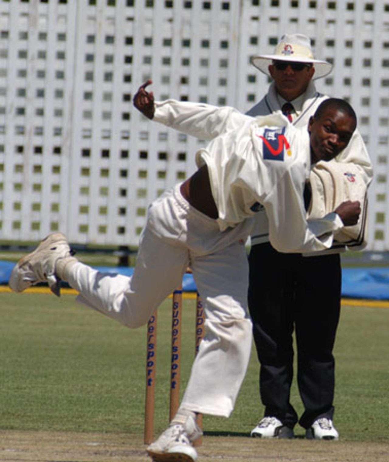 Border opening bowler Monde Zondeki in action against Nashua WP at Bellville