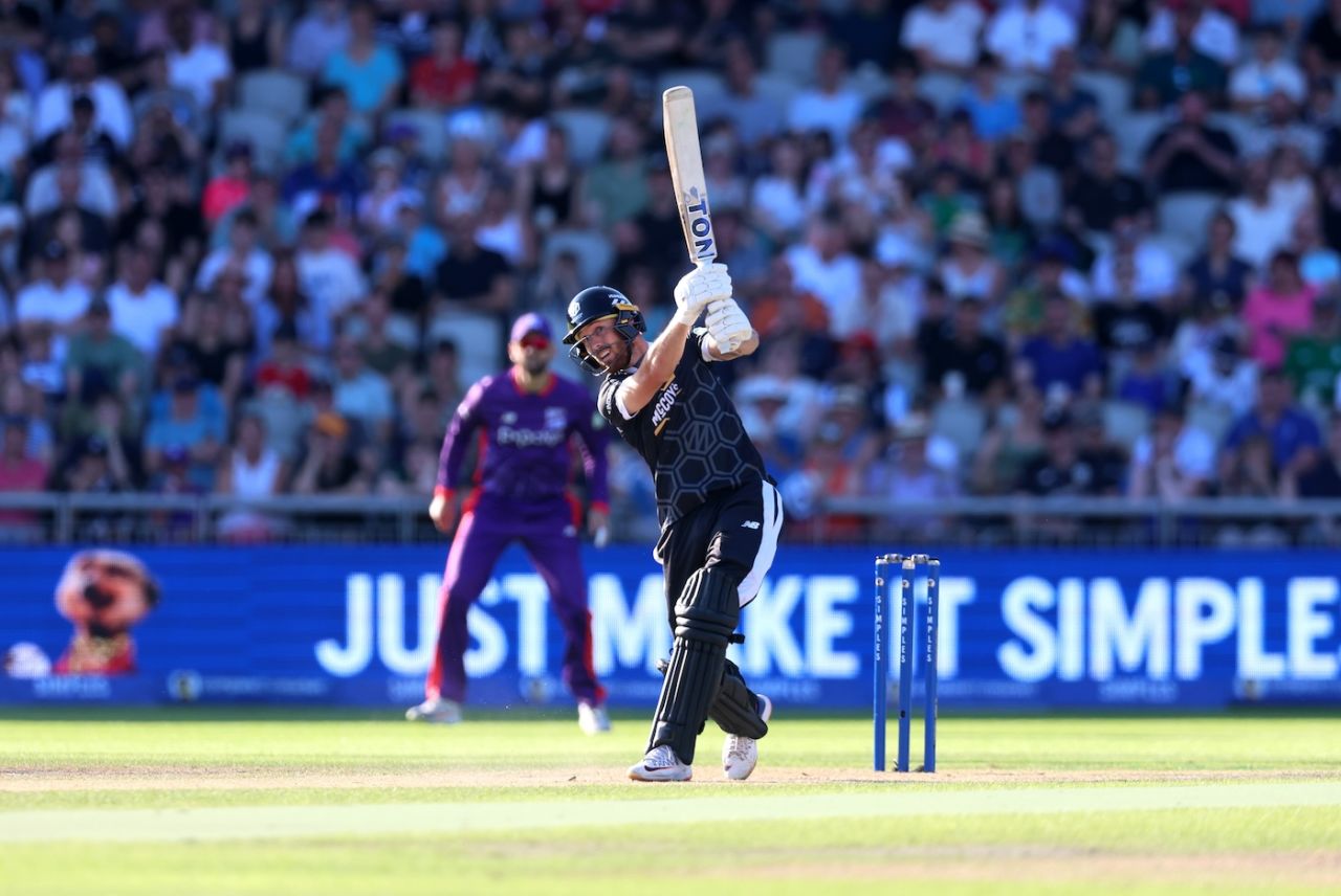 Phil Salt hammers down the ground, Manchester Originals vs Northern Superchargers, The Hundred (men's), Emirates Old Trafford, August 11, 2024