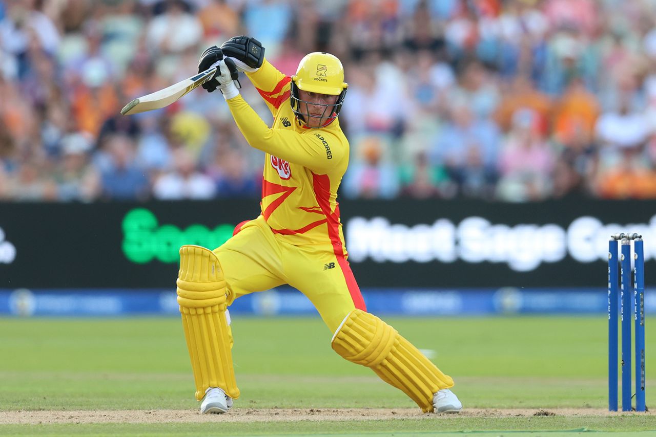 Tom Alsop flashes through the off side, Birmingham Phoenix vs Trent Rockets, The Hundred (Men's), Edgbaston, August 12, 2024