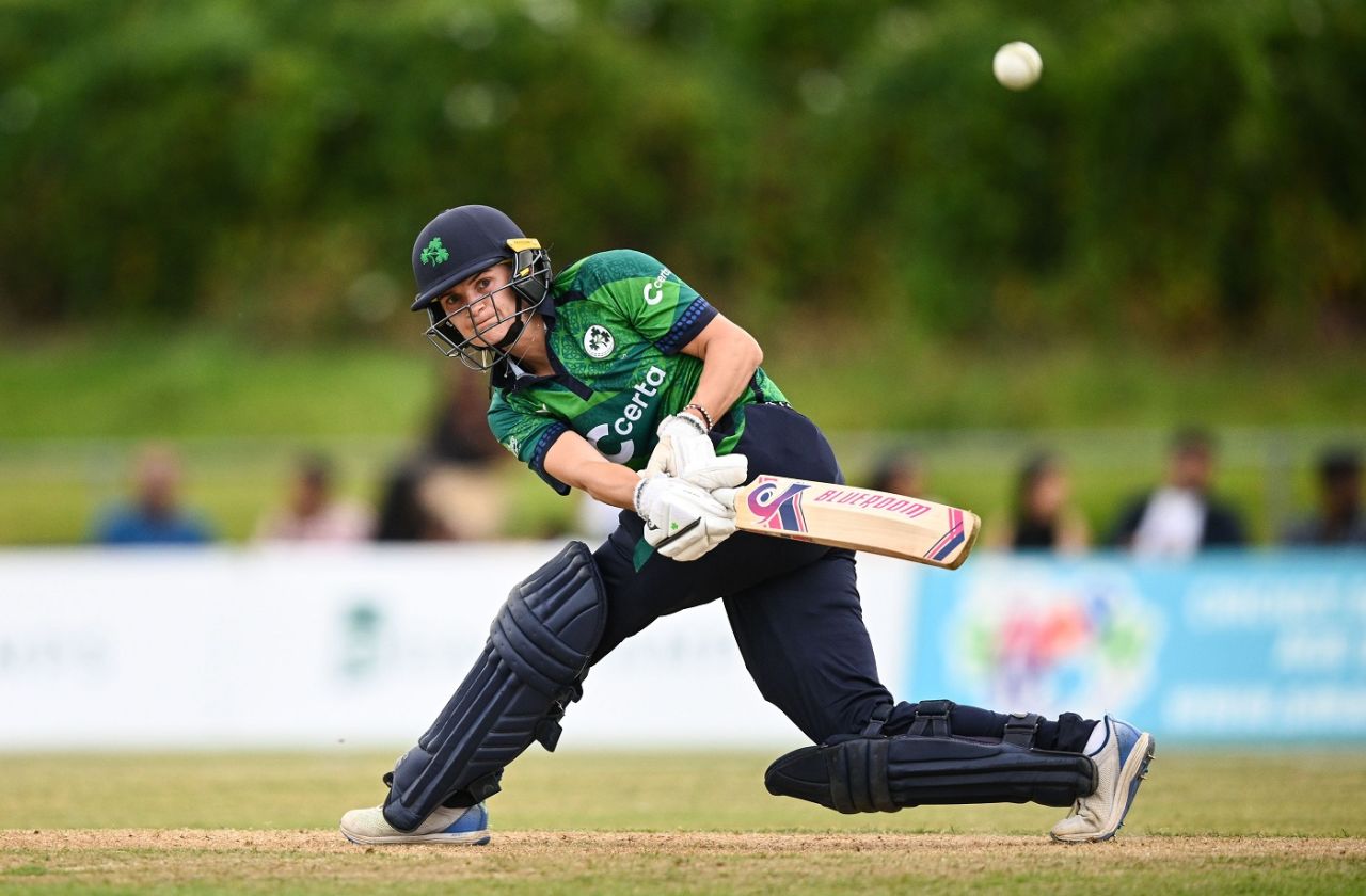 Gaby Lewis smashed 119 off just 75 balls with 17 fours and two sixes, Ireland vs Sri Lanka, 2nd women's T20I, Dublin, August 13, 2024
