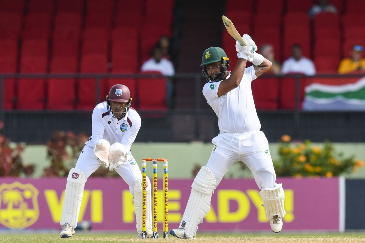 Dane Piedt took South Africa to a respectable total, West Indies vs South Africa, 2nd Test, day 1, Providence, August 15, 2024