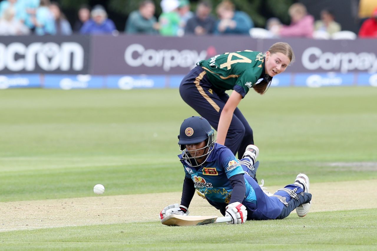 Vishmi Gunaratne made 101 while Alice Tector took a wicket on debut, Ireland vs Sri Lanka, 1st women's ODI, Belfast, August 16, 2024