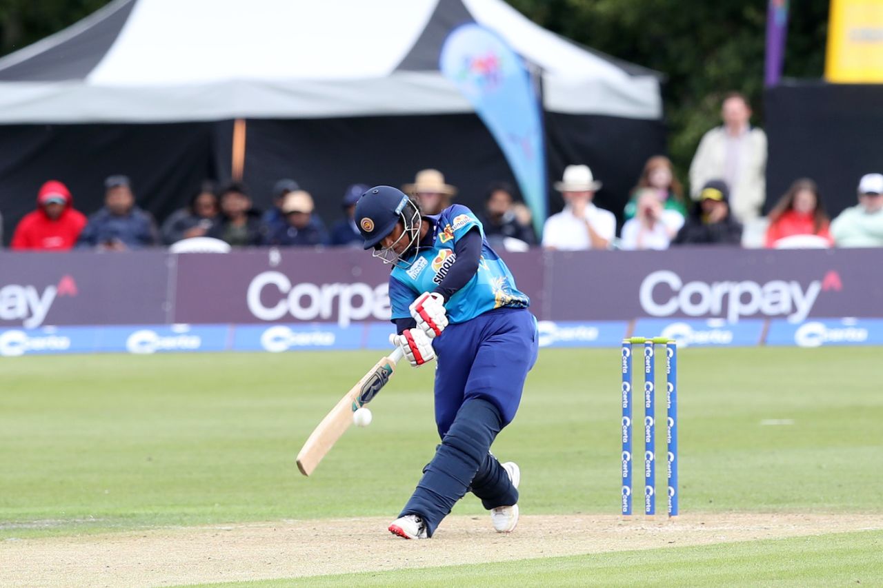 Vishmi Gunaratne whacks one across the line, Ireland vs Sri Lanka, 1st women's ODI, Belfast, August 16, 2024