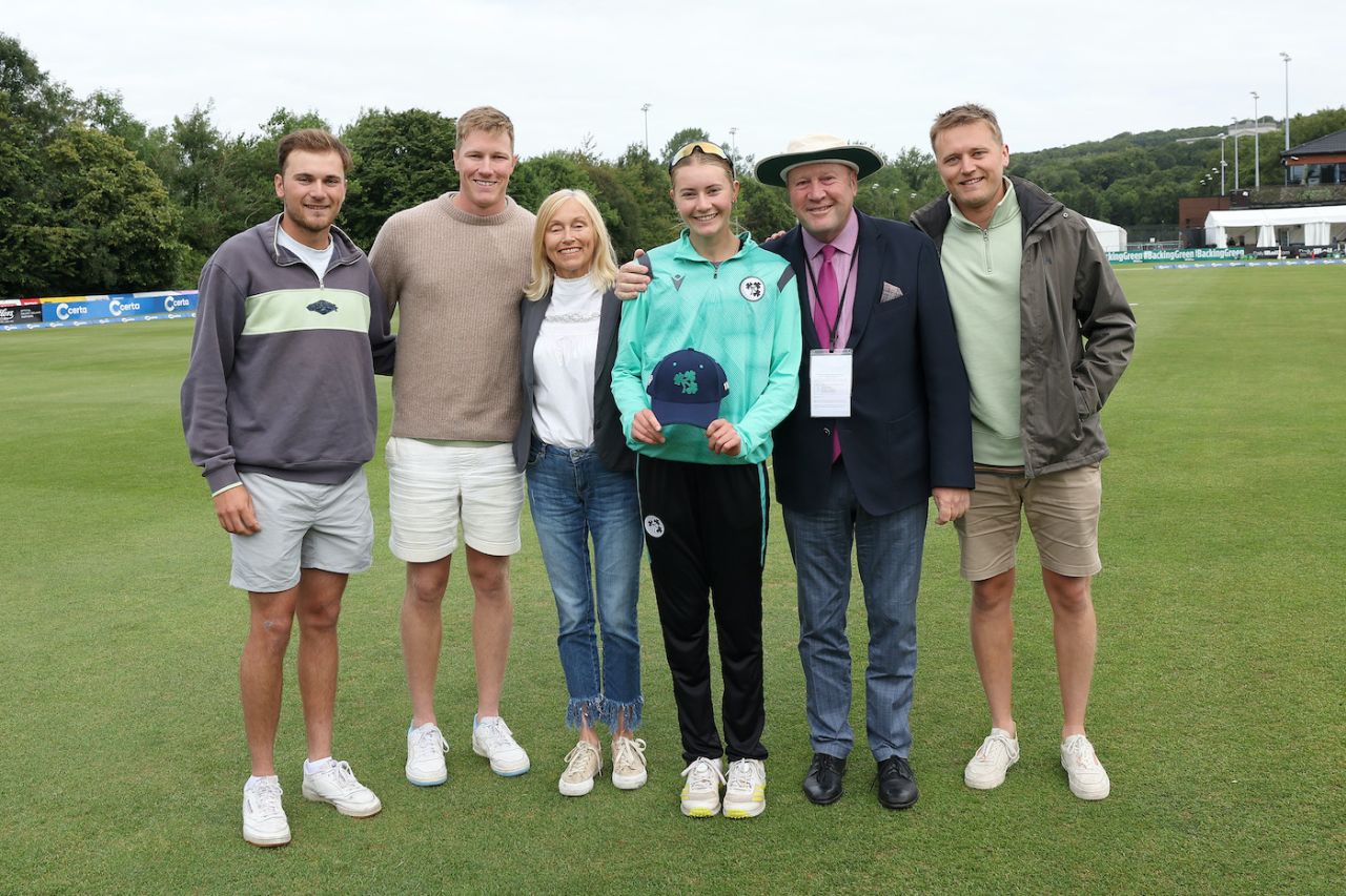 Alice Tector's family, including Harry Tector, came in for her maiden ODI, Ireland vs Sri Lanka, 1st women's ODI, Belfast, August 16, 2024