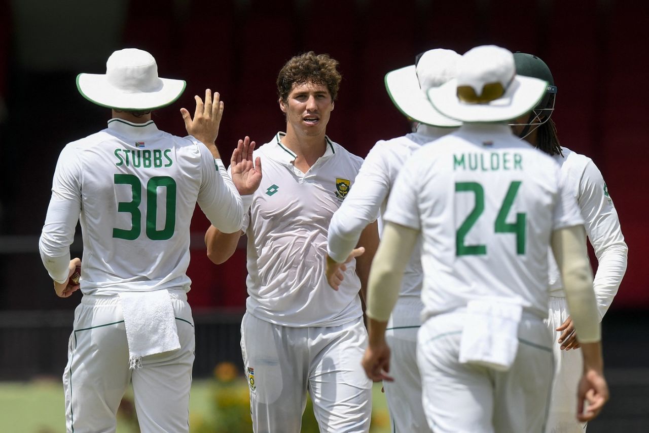 Nandre Burger trapped Jayden Seales lbw, West Indies vs South Africa, 2nd Test, day 2, Providence, August 16, 2024