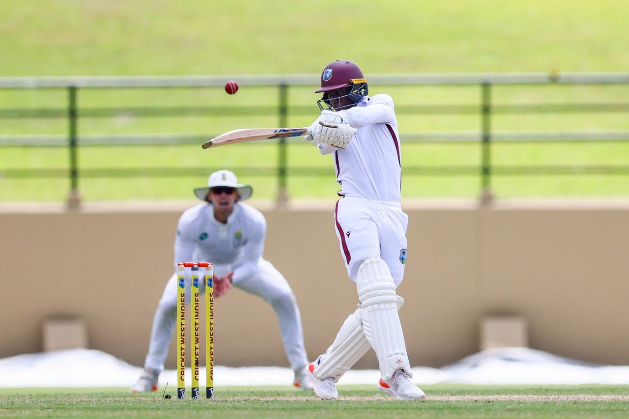 Shamar Joseph hit four fours and a six en route to 25, West Indies vs South Africa, 2nd Test, day 2, Providence, August 16, 2024