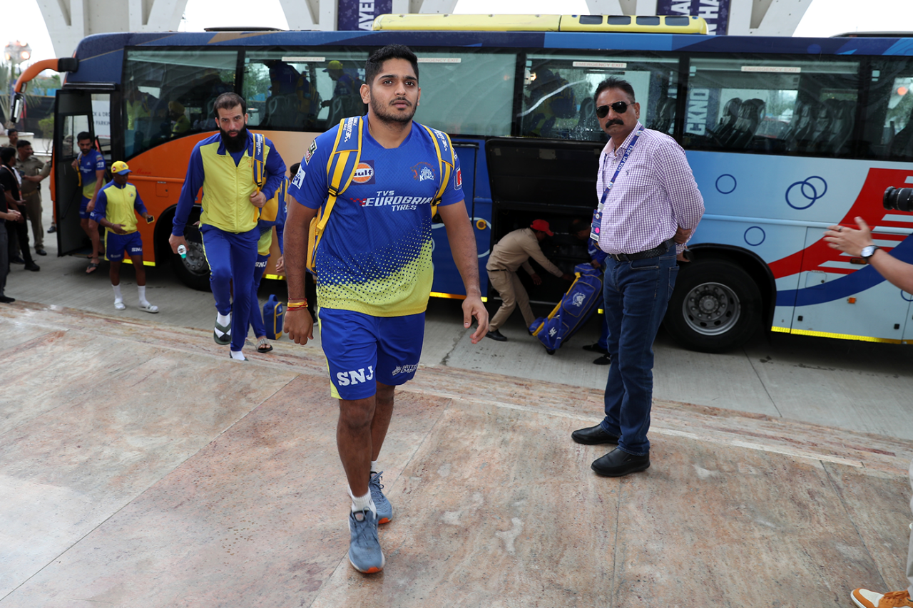 Tushar Deshpande arrives for the IPL match, Lucknow Super Giants vs Chennai Super Kings, IPL 2023, Lucknow, May 3, 2023