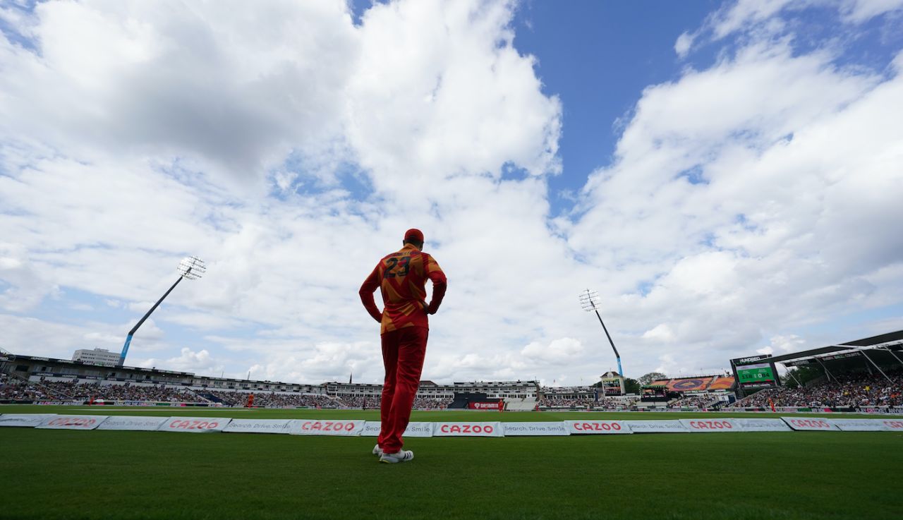 Liam Livingstone patrols the boundary, Birmingham Phoenix vs Trent Rockets, Men's Hundred 2021, Birmingham, August 1, 2021