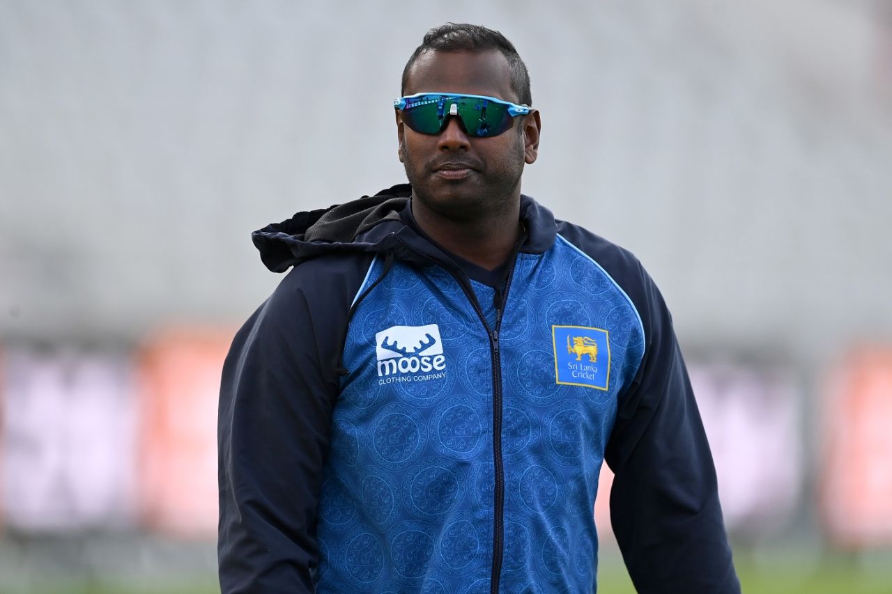 Angelo Mathews looks on, Manchester, August 20, 2024
