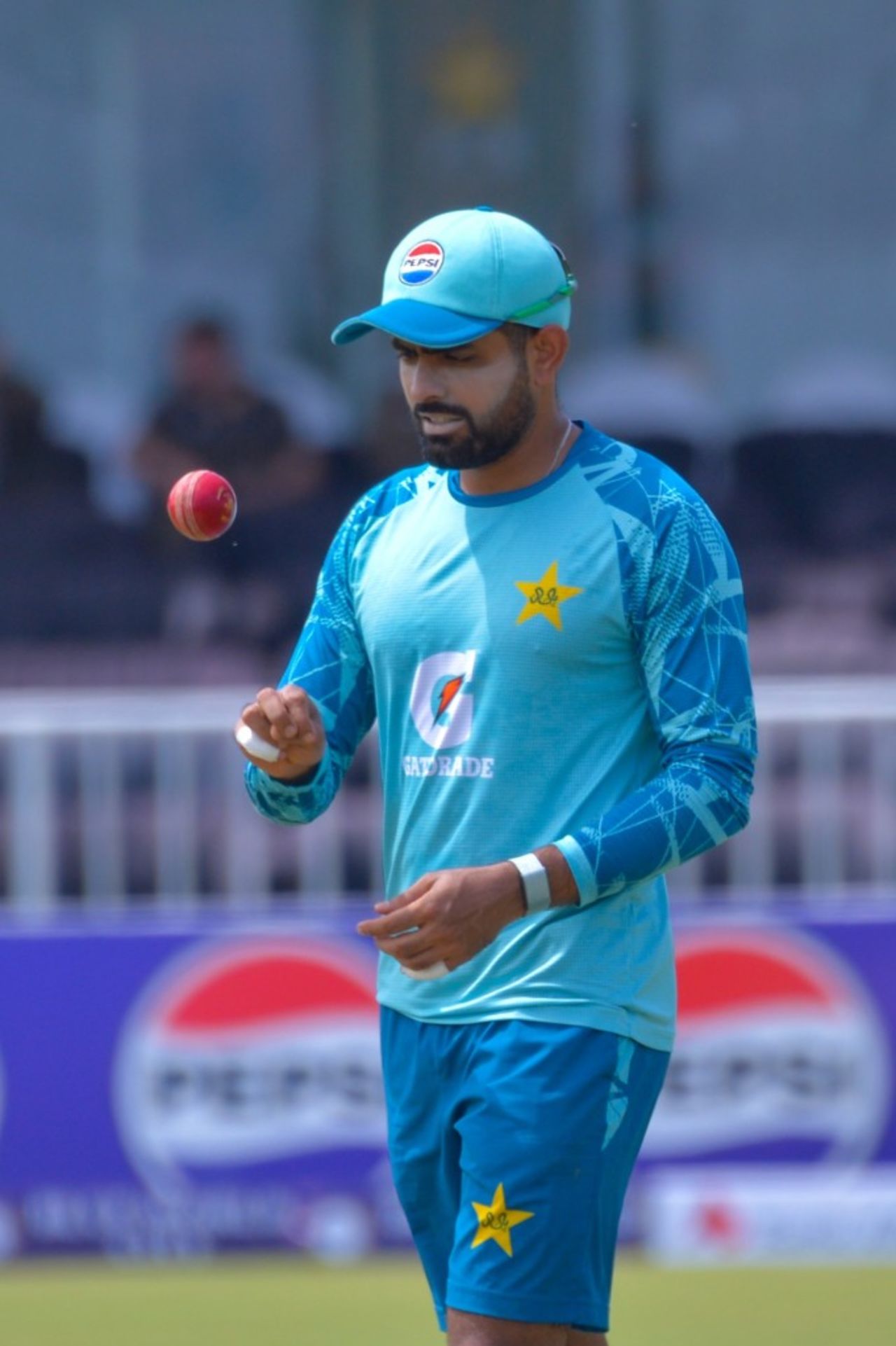 Babar Azam has a bowl before the start of the game, Pakistan vs Bangladesh, 1st Test, Rawalpindi, 1st day, August 21, 2024