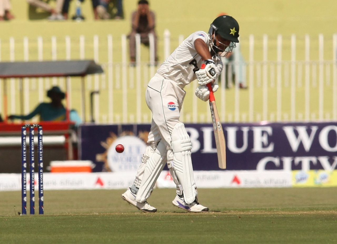 Saim Ayub deflects the ball to the leg side, Pakistan vs Bangladesh, 1st Test, Rawalpindi, 1st day, August 21, 2024