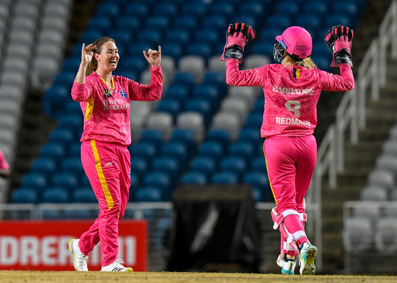 Amanda-Jade Wellington was in the wickets again, Trinbago Knight Riders vs Barbados Royals, WCPL, Tarouba, August 22, 2024

