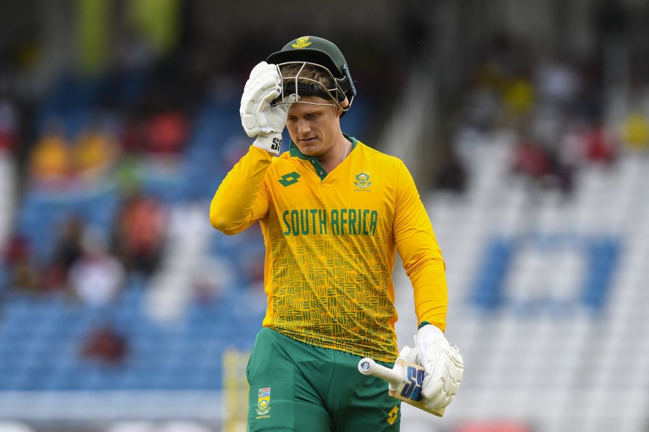 Ryan Rickelton fell cheaply in the powerplay, West Indies vs South Africa, 1st T20I, Tarouba, August 23, 2024