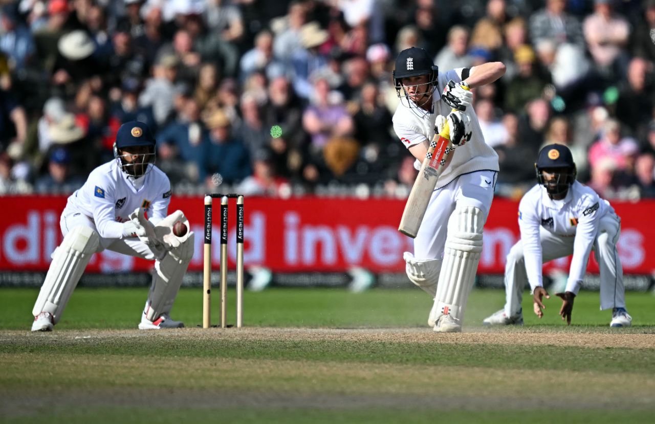 Harry Brook guided England's chase after three early wickets, England vs Sri Lanka, 1st Test, Emirates Old Trafford, 4th day, August 24, 2024
